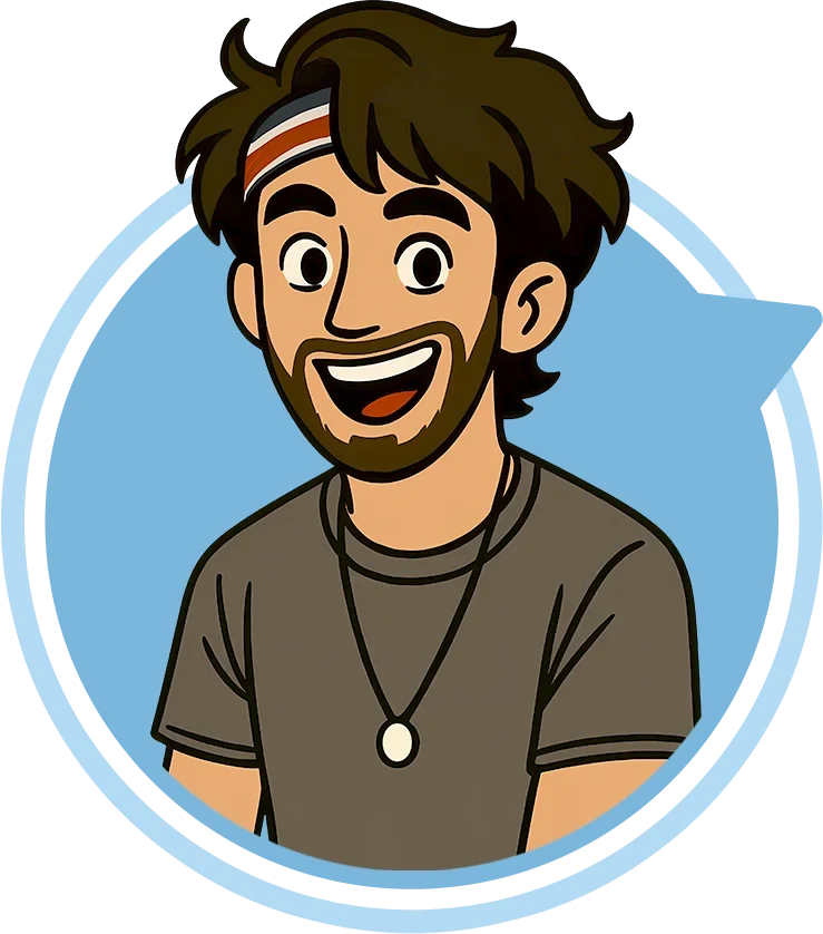 Cartoon avatar of Mir Fahad inside a blue speech bubble